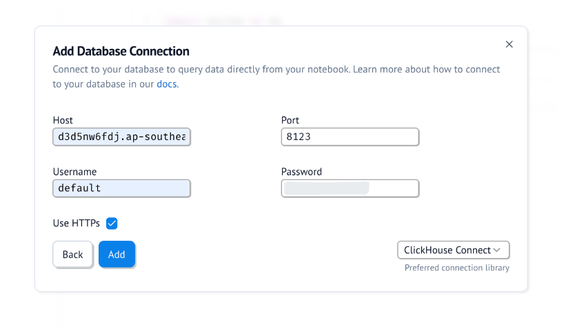 Заполните данные базы данных