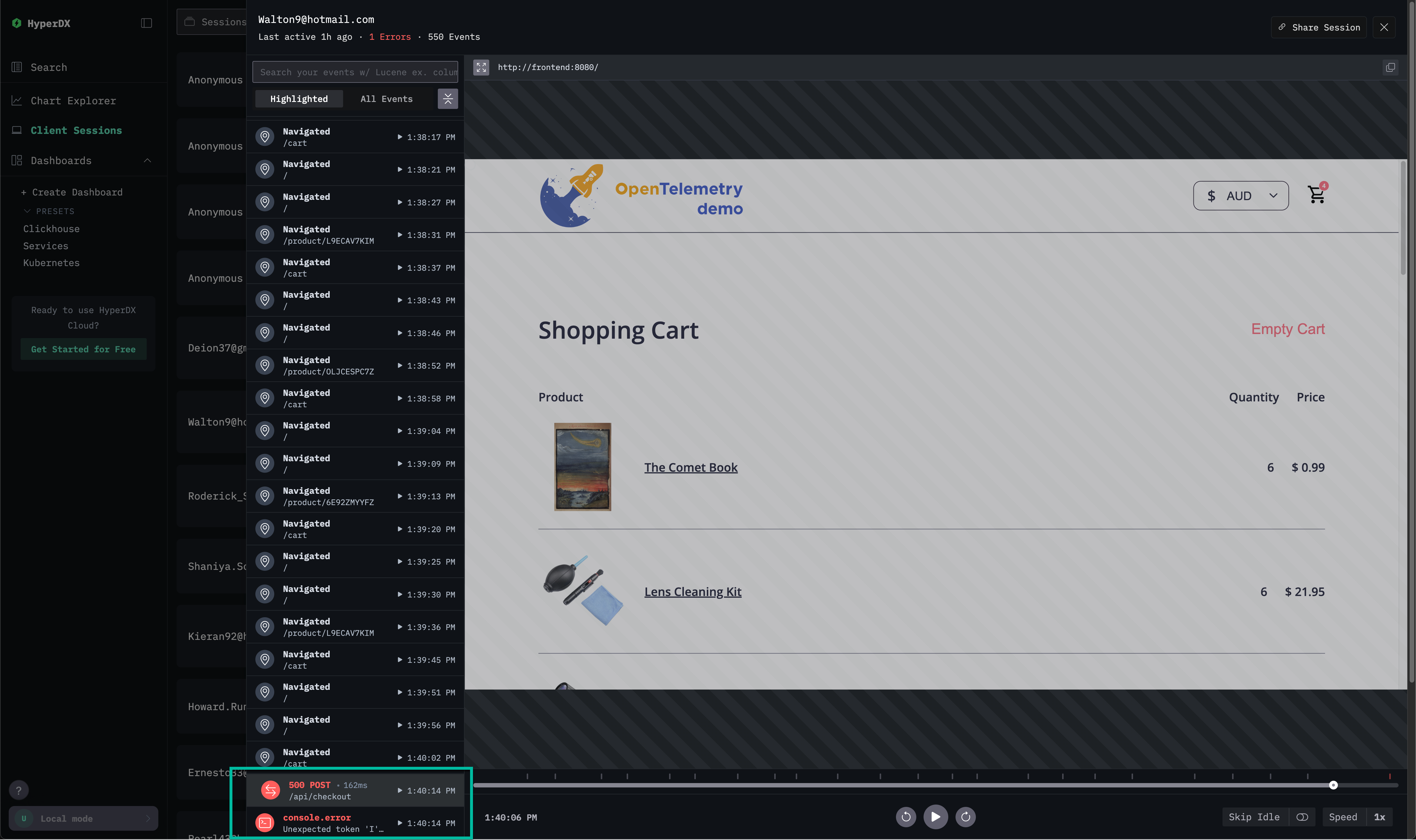 Ошибка в сессии