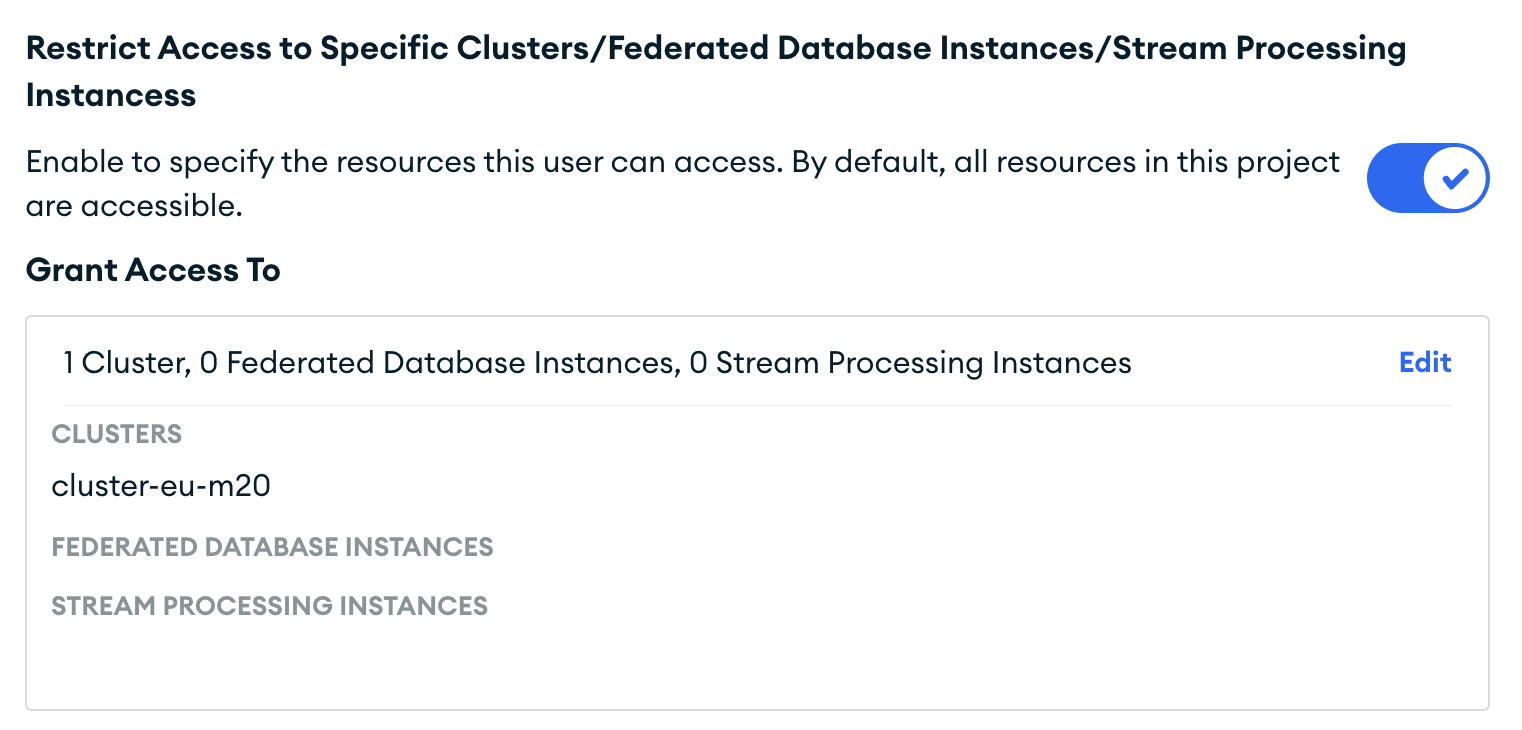 Ограничить доступ к кластеру/экземпляру