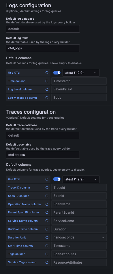 Настройки соединителя